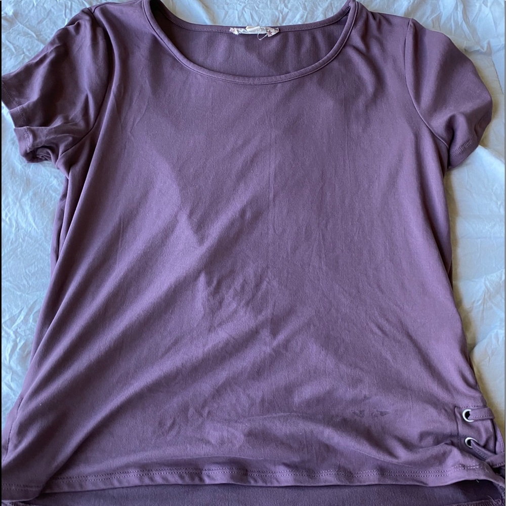 soft and stretchy purple tee